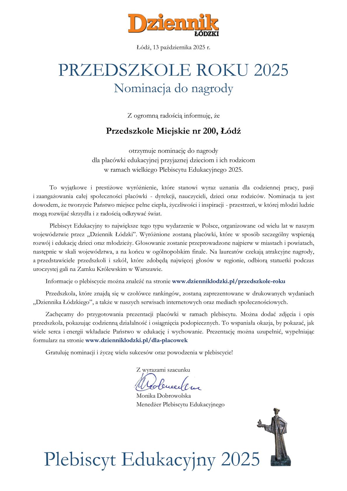 nominacja przedszkole roku